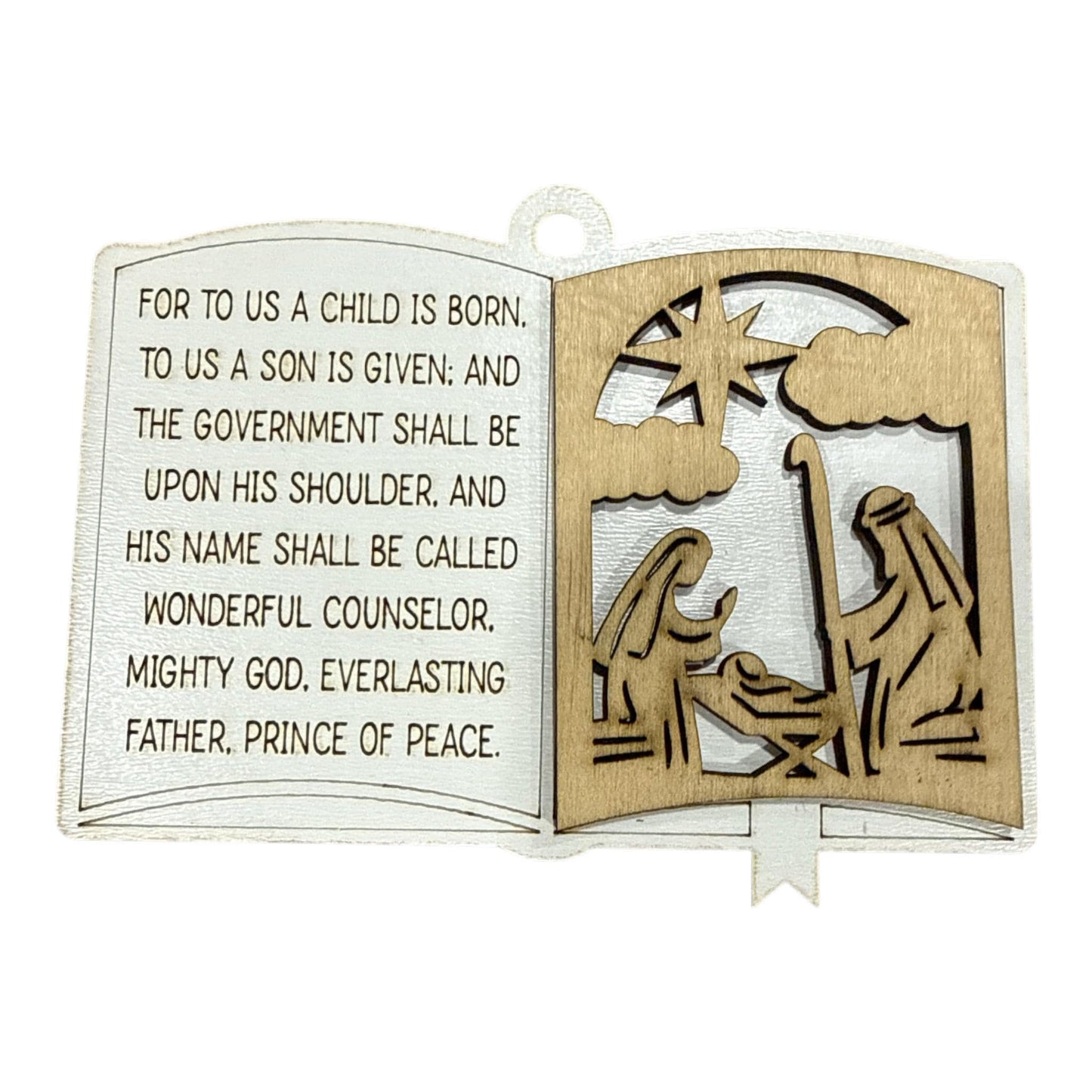 DIY Book Nativity Christmas Ornaments, Unfinished