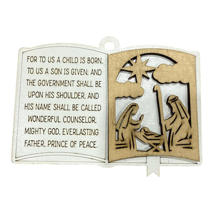 DIY Book Nativity Christmas Ornaments, Unfinished