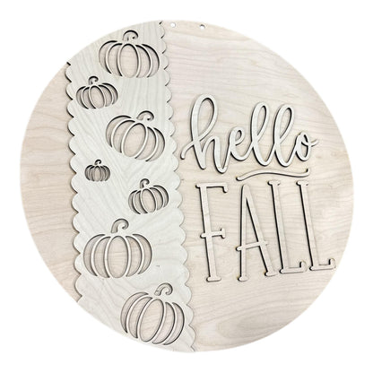 DIY Hello Fall Round with Pumpkins