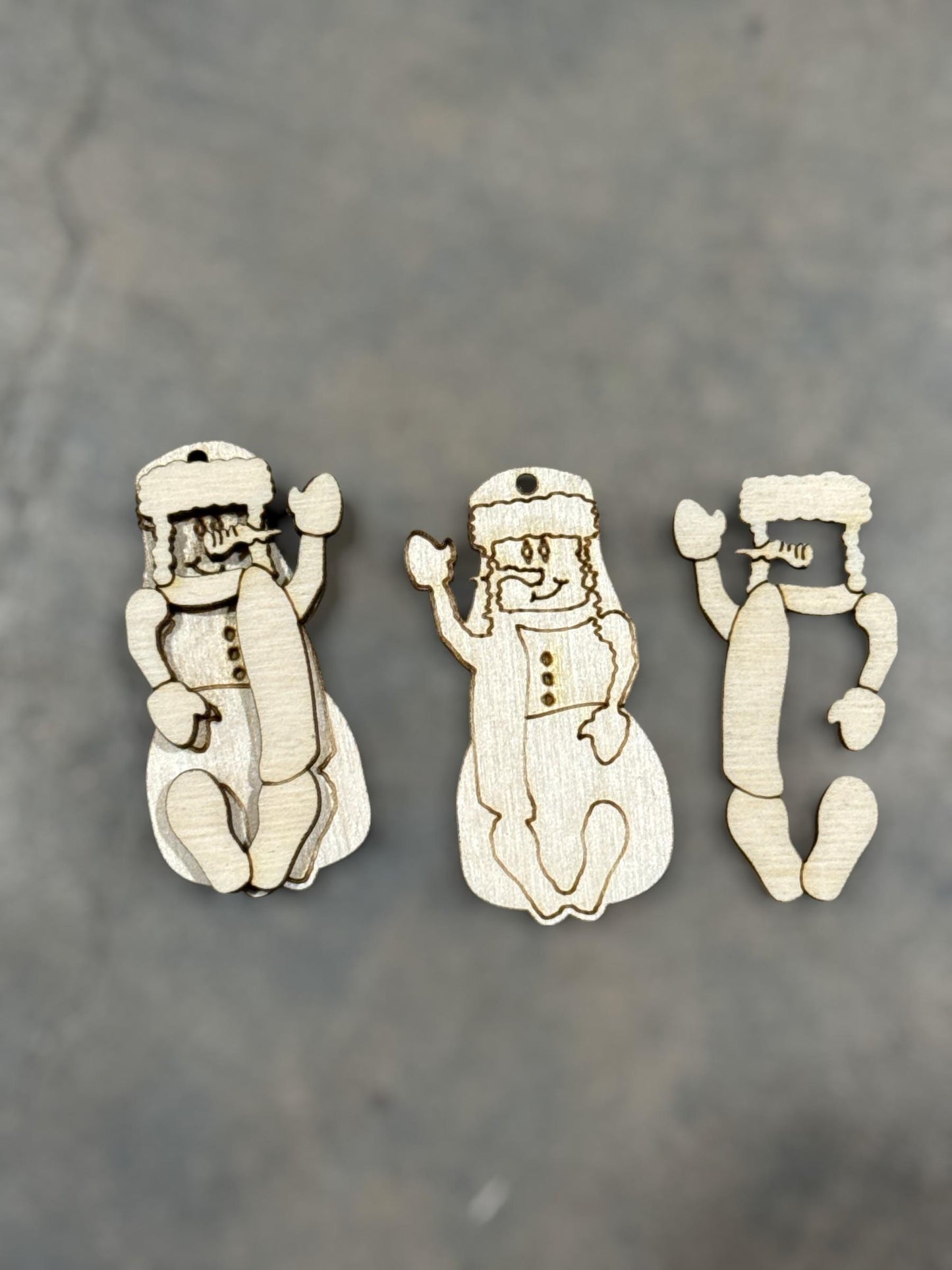 DIY Frosty with Scarf Earrings, Snowman Unfinished Wood