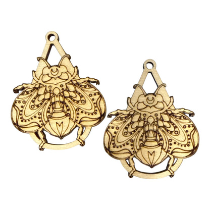 DIY Bug and Fish Butterfly Earrings Bundles, Engraved Wooden Earrings Unfinished