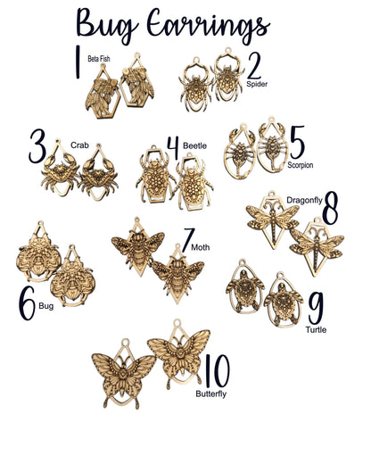 DIY Bug Single Earrings, Engraved Wooden Earrings Unfinished