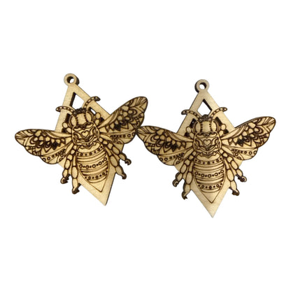 DIY Bug Single Earrings, Engraved Wooden Earrings Unfinished