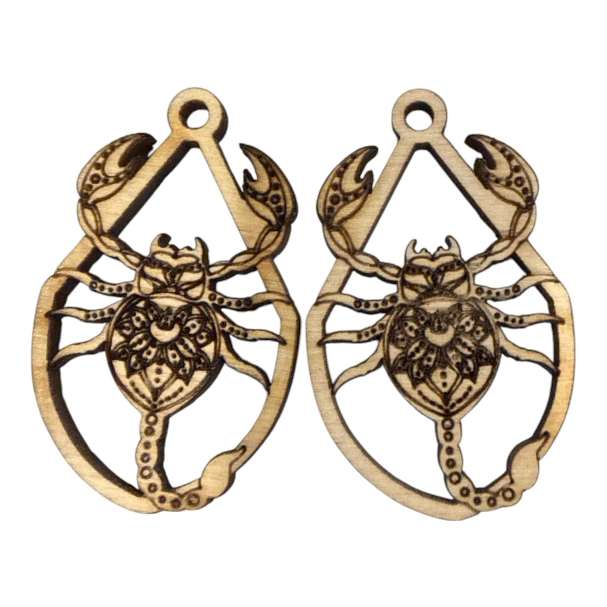 DIY Bug Single Earrings, Engraved Wooden Earrings Unfinished