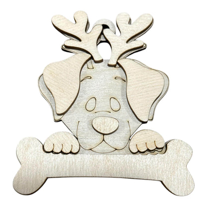 DIY Set of 10 Dog Bone Ornaments, Cute Dogs 3D