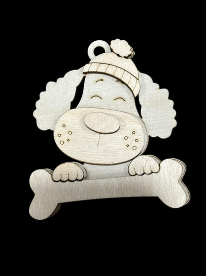DIY Set of 10 Dog Bone Ornaments, Cute Dogs 3D