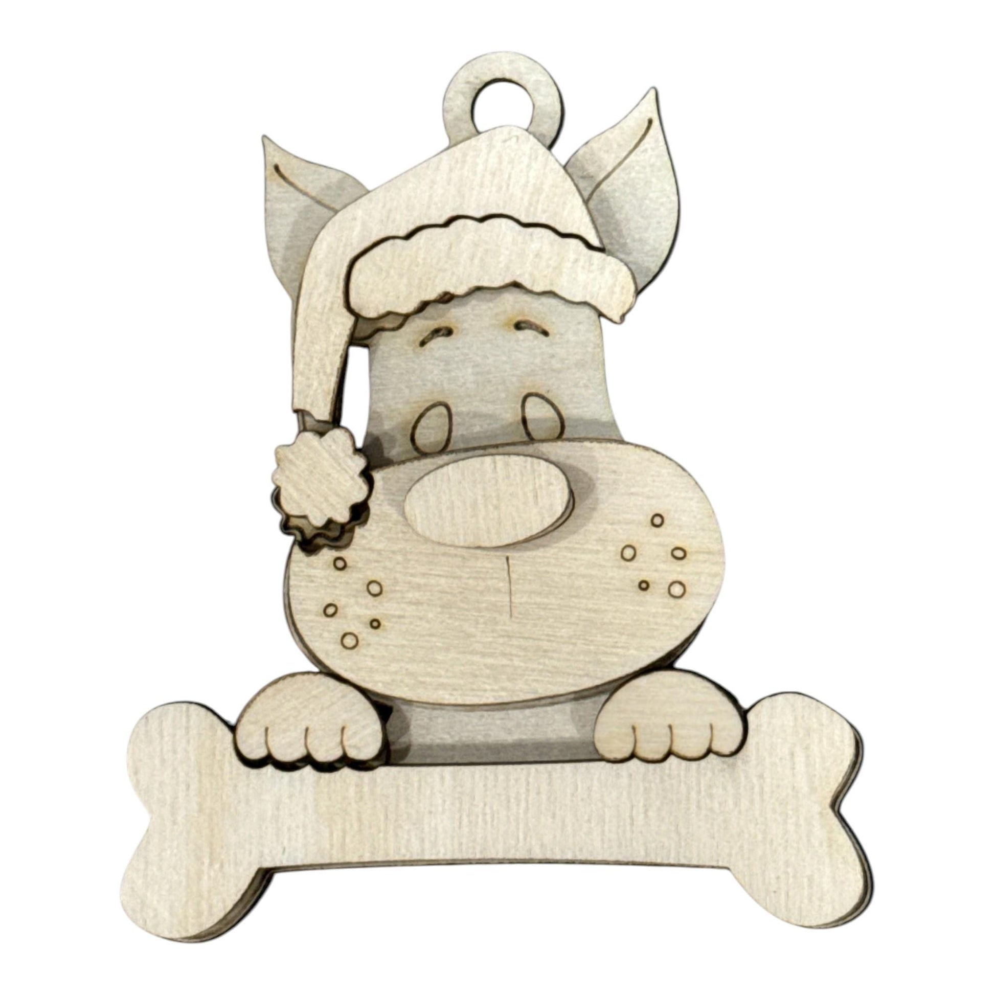 DIY Set of 10 Dog Bone Ornaments, Cute Dogs 3D