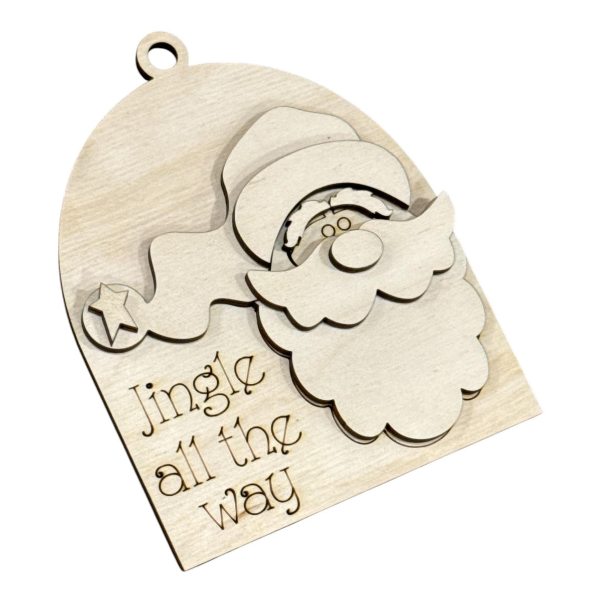 DIY Jingle All the Way Santa Ornaments, Unfinished Christmas