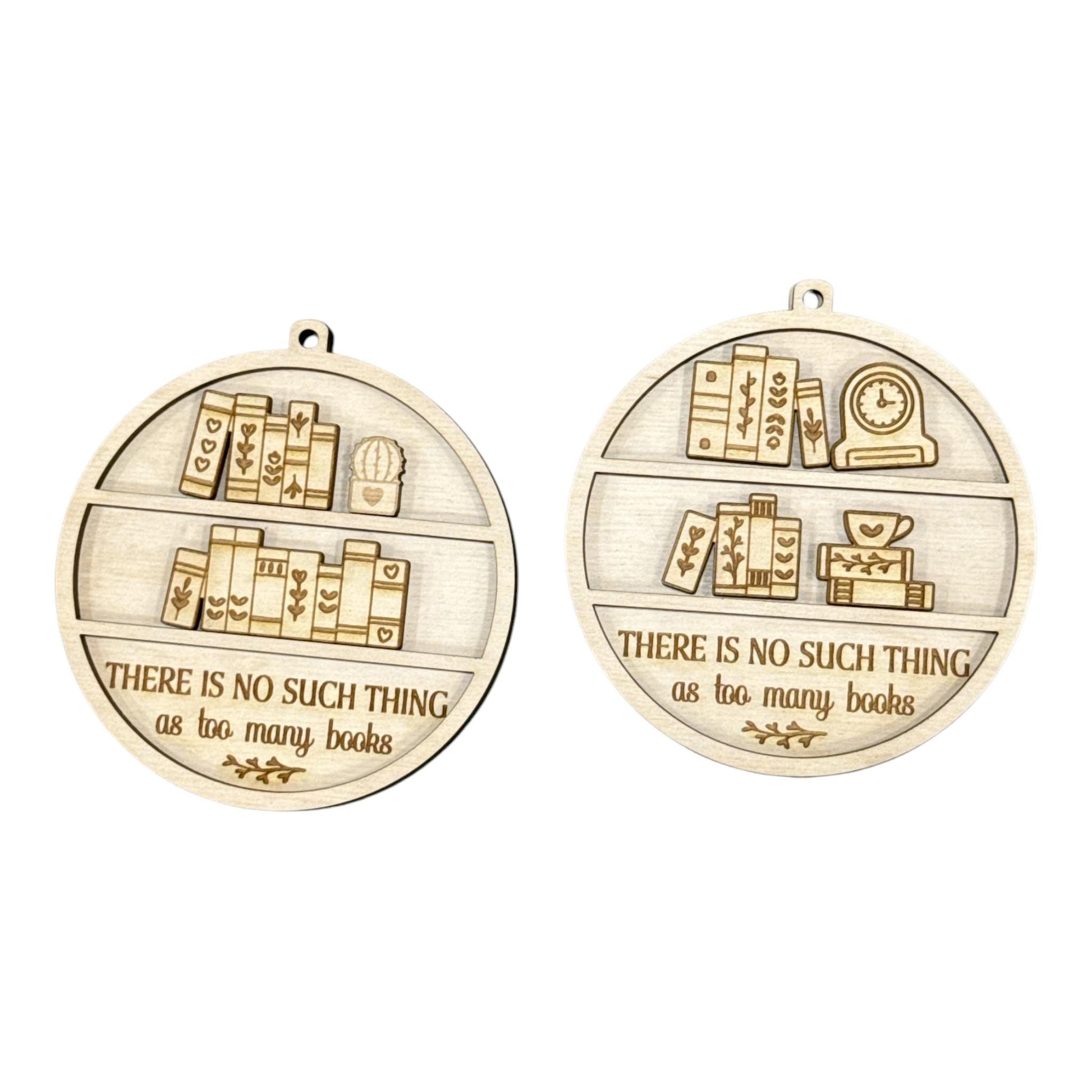 DIY Book Lover Ornaments, Unfinished Ornaments, Book Unfinished Wooden Ornaments