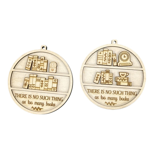 DIY Book Lover Ornaments, Unfinished Ornaments, Book Unfinished Wooden Ornaments