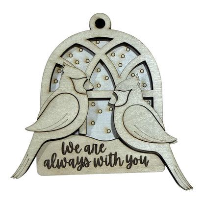 DIY I am always with your Cardinals, We are always Unfinished Cardinal Ornaments