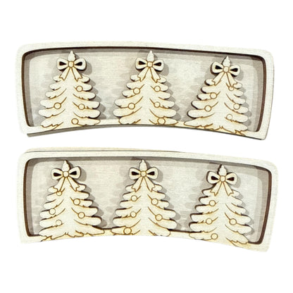 DIY 3 Trees Laser Cut Hair Clip Pieces: Unfinished