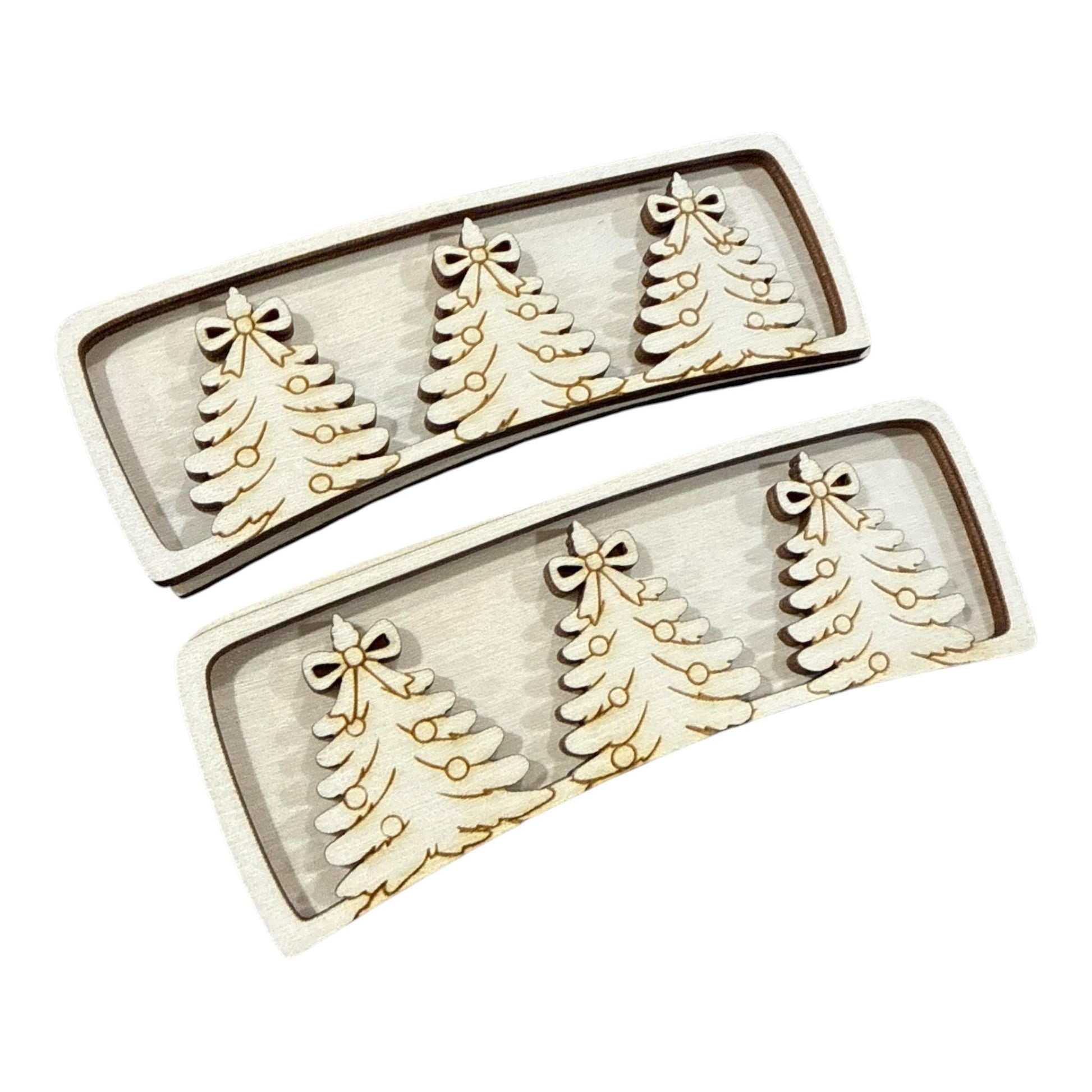 DIY 3 Trees Laser Cut Hair Clip Pieces: Unfinished