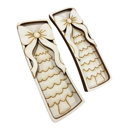 DIY Tree with Bow Hair Clip Pieces: Unfinished Wood Laser Cut Blanks