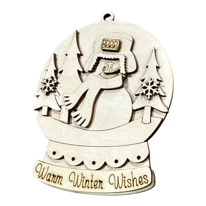 DIY Snowman Warm Winter Wishes, Snowglobe