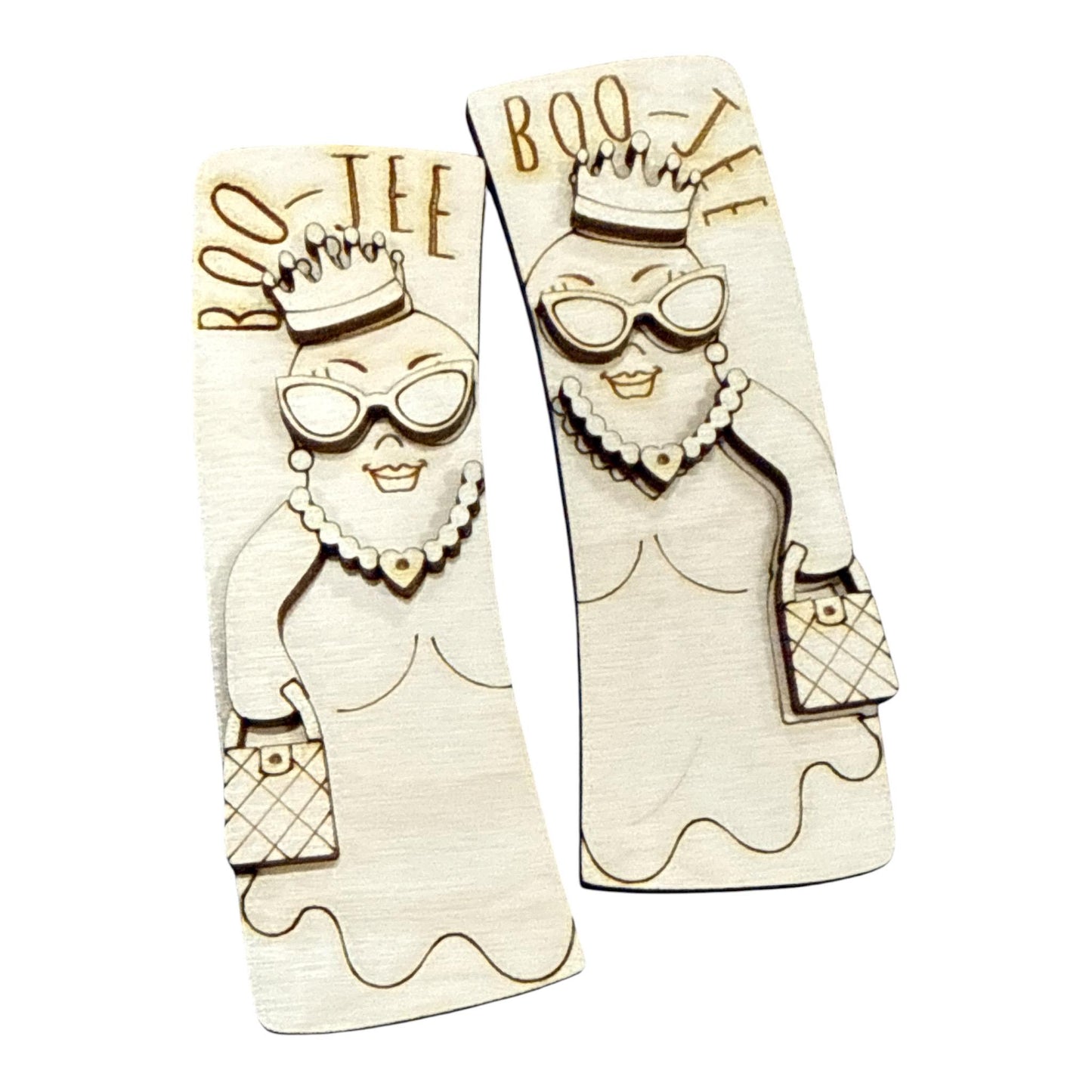 DIY Boo Jee Ghost, Halloween Hair Clip: Unfinished Wood Laser Cut Blank