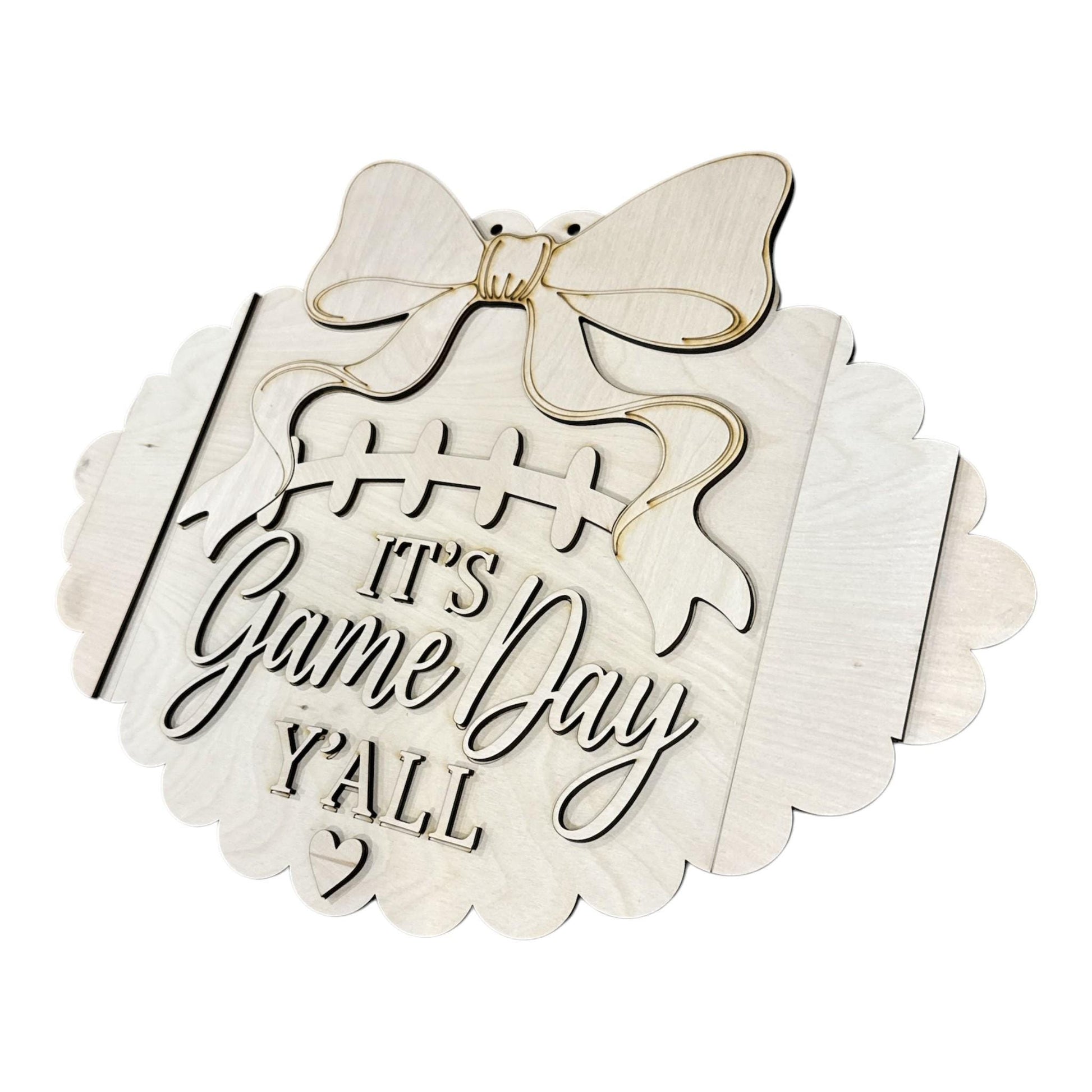 DIY It's Game Day Football Door Hanger, 3d Door Hanger, Unfinished Door Hanger