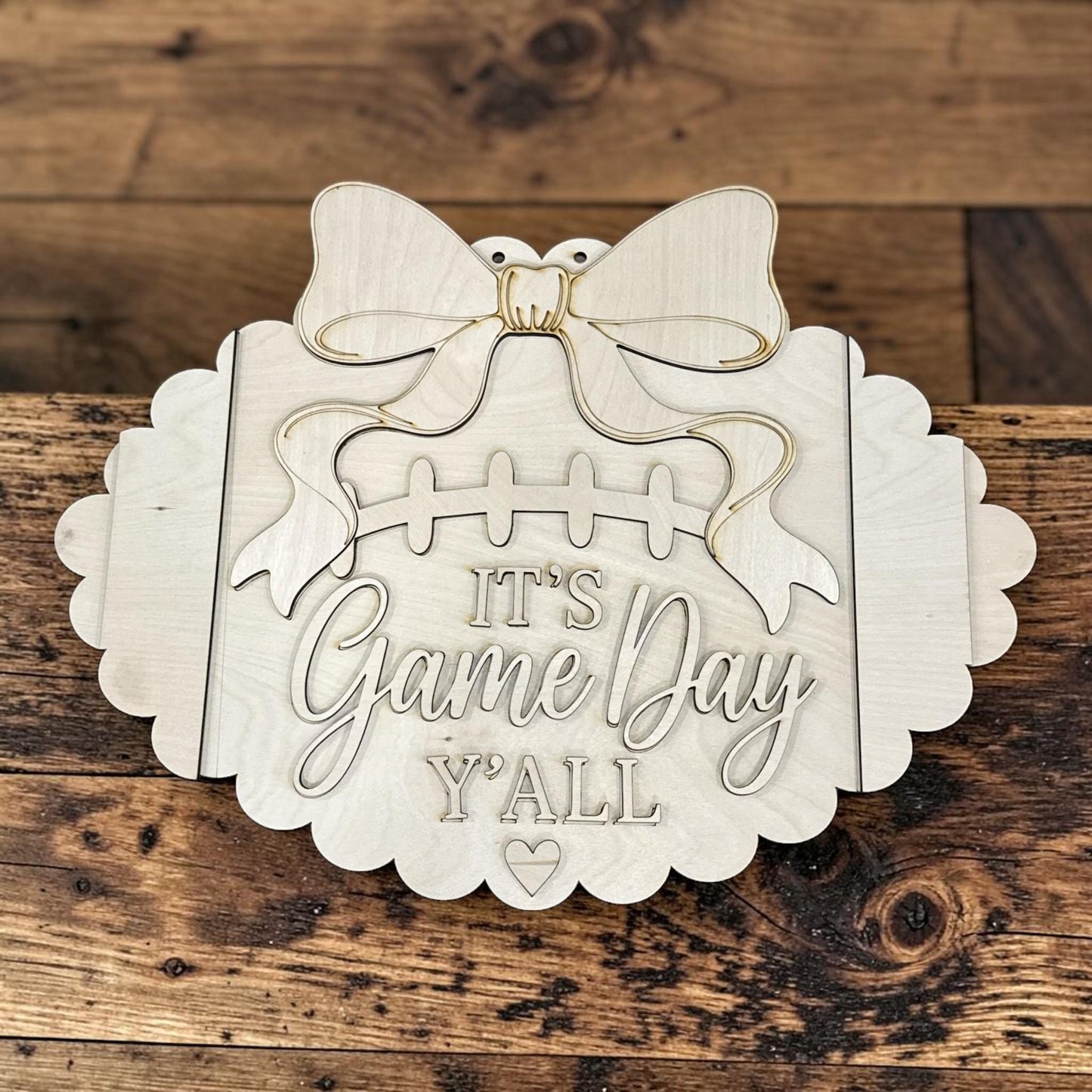 DIY It's Game Day Football Door Hanger, 3d Door Hanger, Unfinished Door Hanger