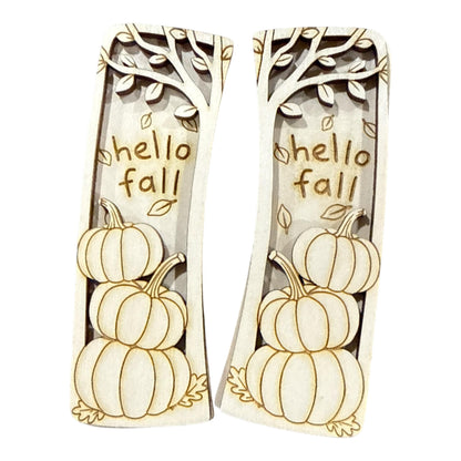 DIY Happy Fall with Pumpkin Hair Clip Pieces: Unfinished Wood Laser-Cut Blanks
