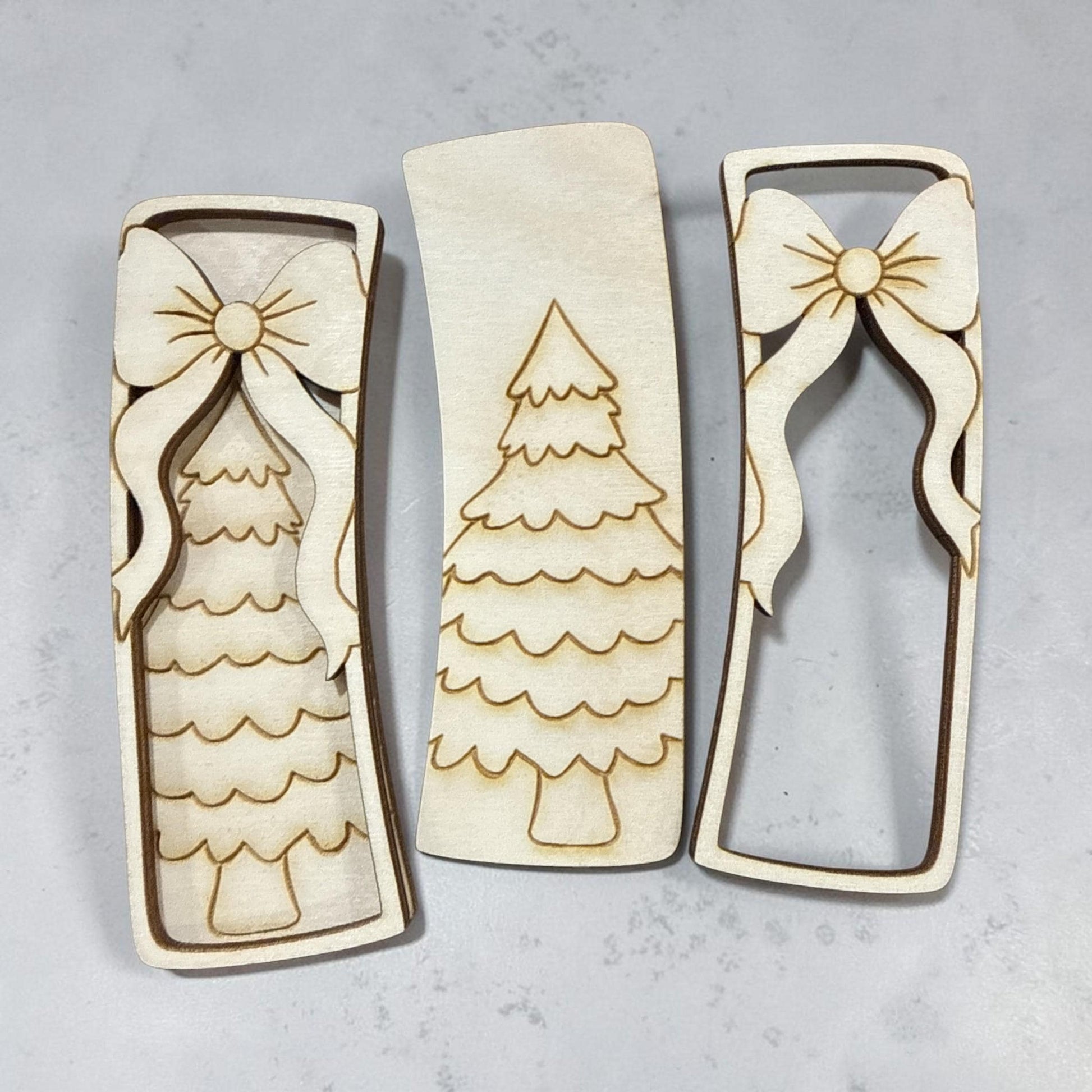 DIY Tree with Bow Hair Clip Pieces: Unfinished Wood Laser Cut Blanks