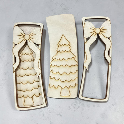 DIY Tree with Bow Hair Clip Pieces: Unfinished Wood Laser Cut Blanks