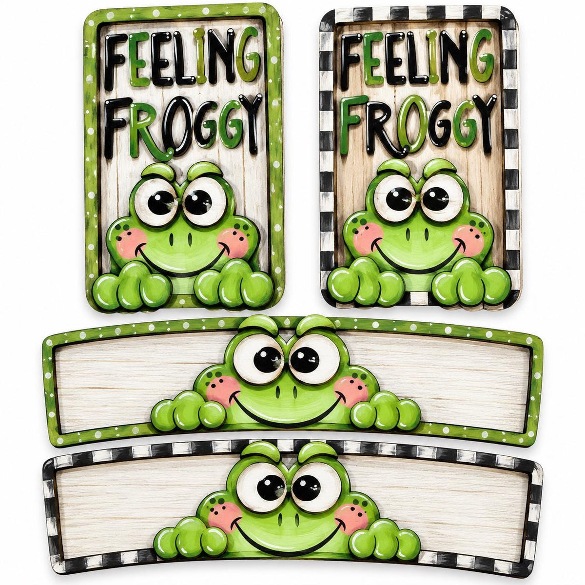 DIY Fun Little Frog Hair Clip, Unfinished Wood Laser Cut Blank