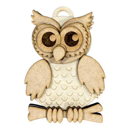 DIY Cute Owl Woodland Ornaments: Unfinished Wood Christmas Craft
