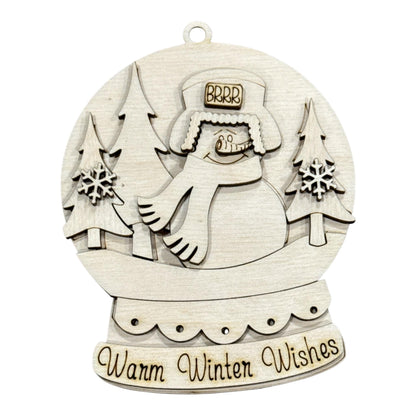 DIY Snowman Warm Winter Wishes, Snowglobe