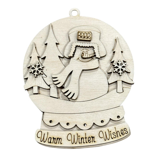 DIY Snowman Warm Winter Wishes, Snowglobe