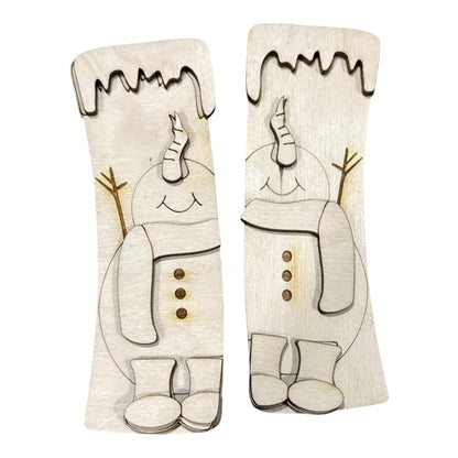DIY Fluffy Cute Snowman Claw Clip, Wood Snowman Hair Clip Pieces, Laser Cut Blanks, Snowman Claw Clip,
