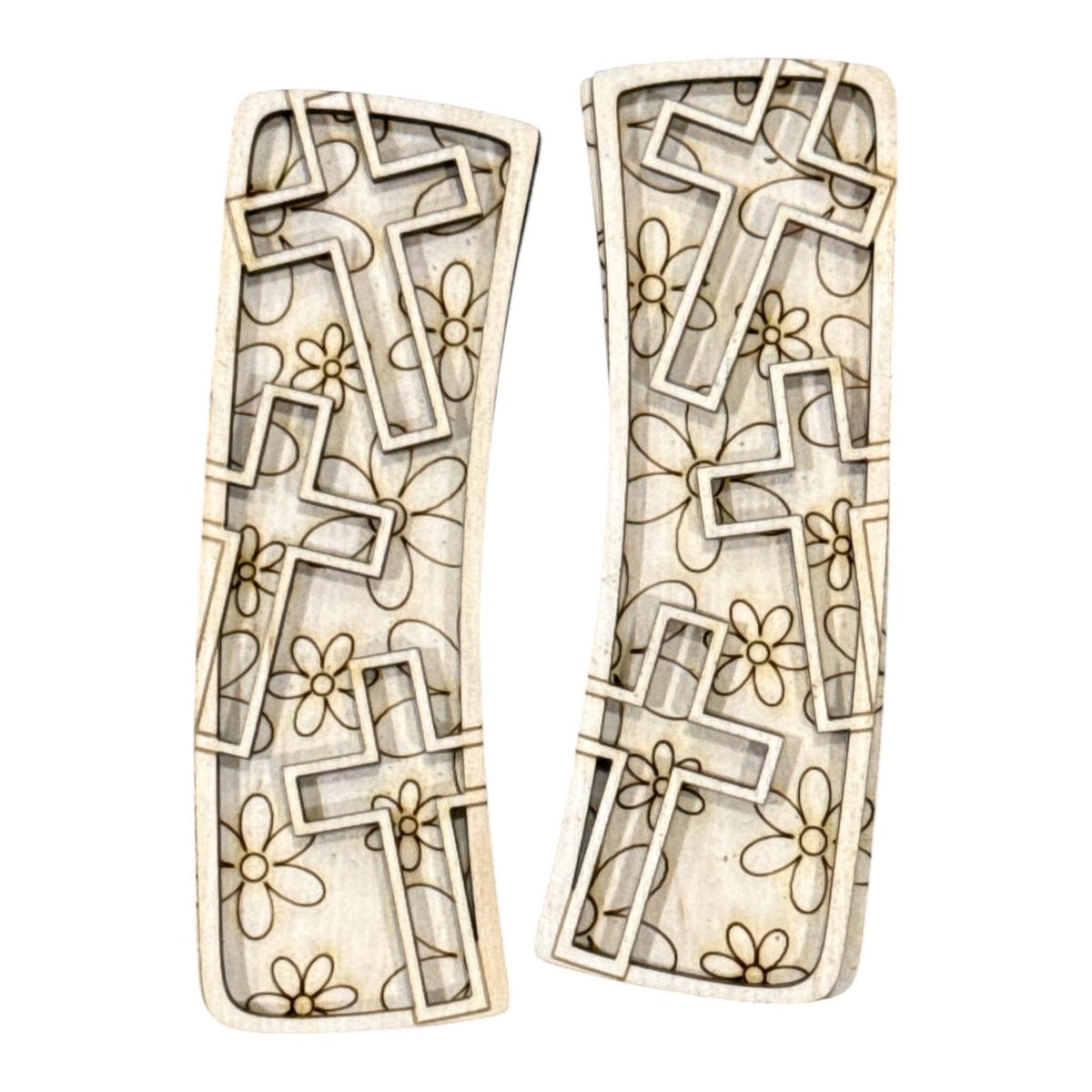 DIY 3 Cross hair clip, flowers and crosses