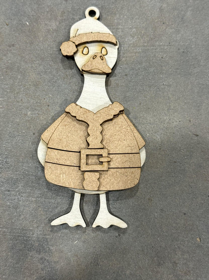 DIY Santa Goose Ornaments, Unfinished Ornaments