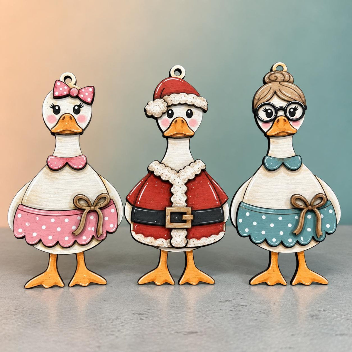 DIY Santa Goose Ornaments, Unfinished Ornaments
