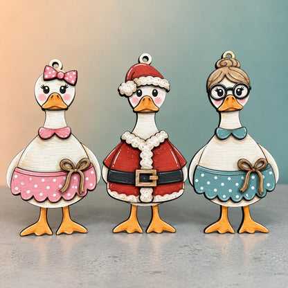 DIY Santa Goose Ornaments, Unfinished Ornaments