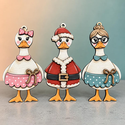 DIY Santa Goose Ornaments, Unfinished Ornaments
