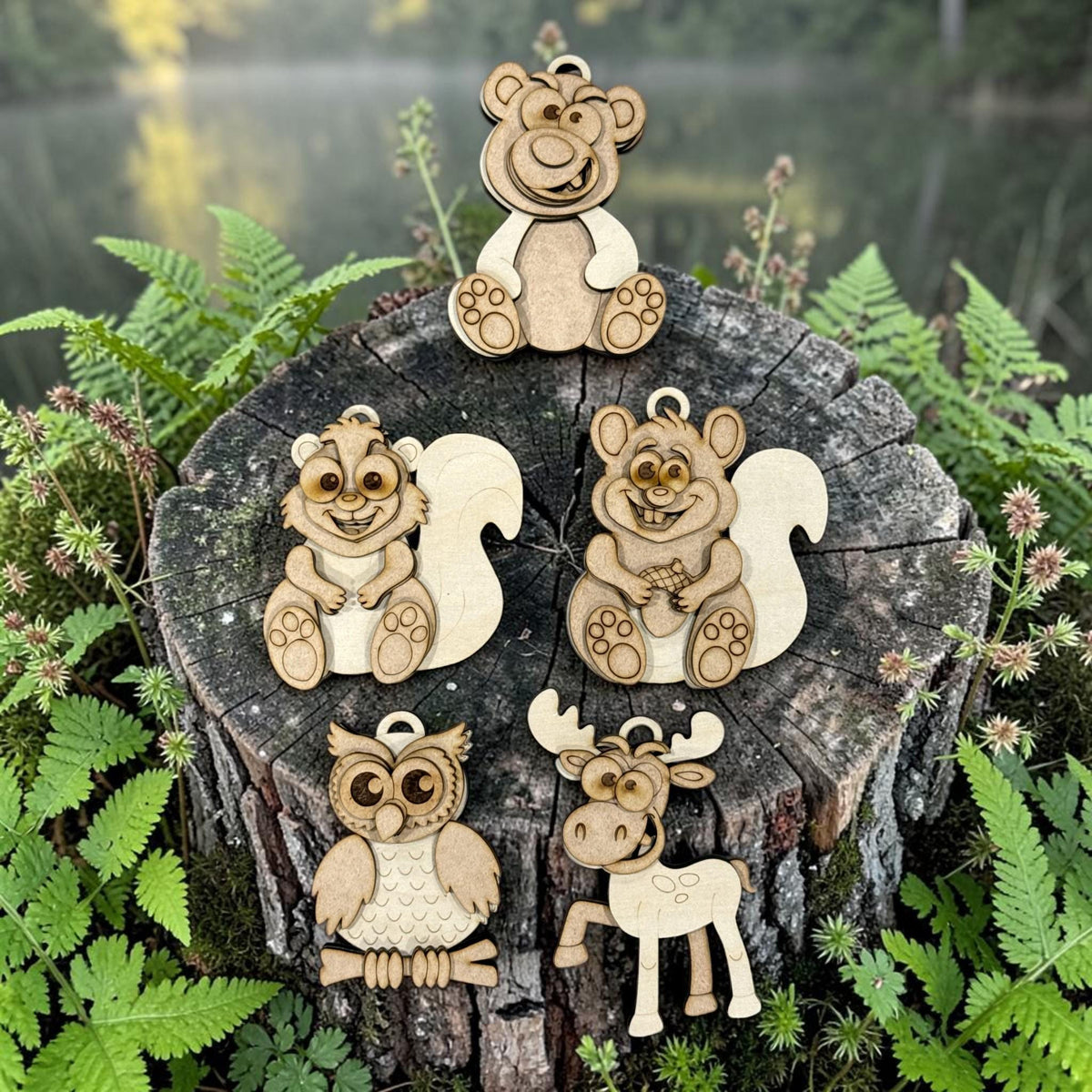 DIY Cute Owl Woodland Ornaments: Unfinished Wood Christmas Craft