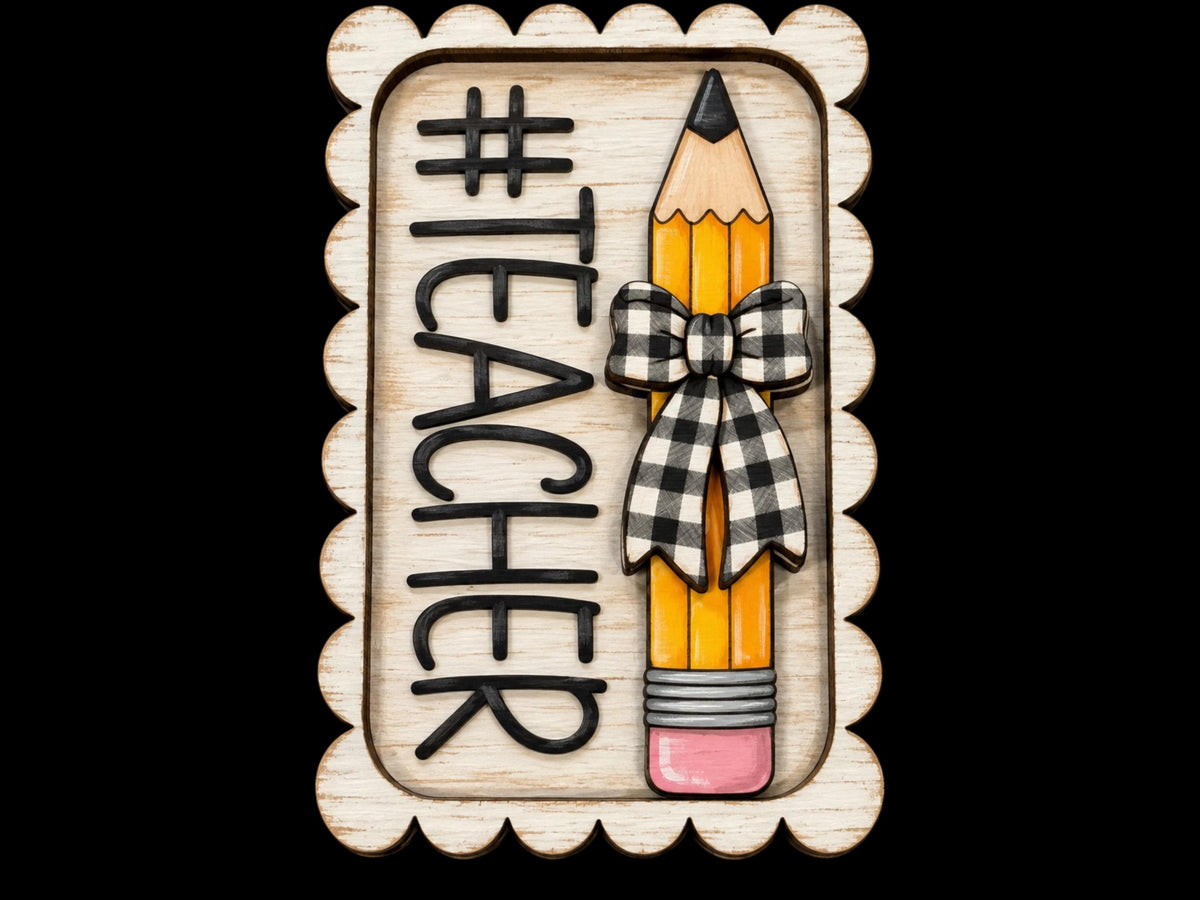 DIY Teacher Pencil with Bow Magnet, Unfinished