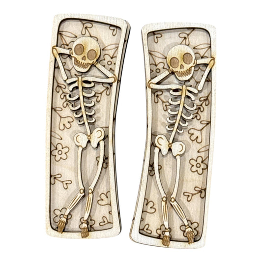 DIY Dancing skeletons, flowers Hair Clip