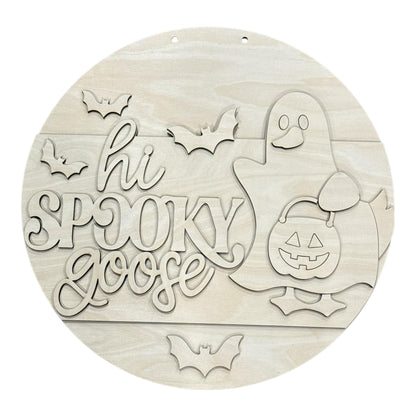 DIY Hi Spooky Ghost Halloween Door Hanger, Unfinished