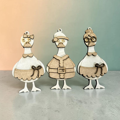DIY Santa Goose Ornaments, Unfinished Ornaments