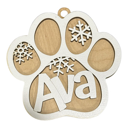 DIY Dog Paw Personalized Ornament, Unfinished