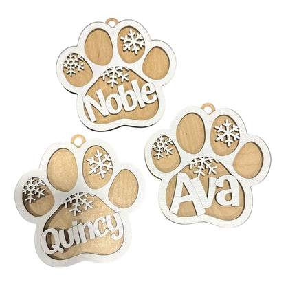 DIY Dog Paw Personalized Ornament, Unfinished