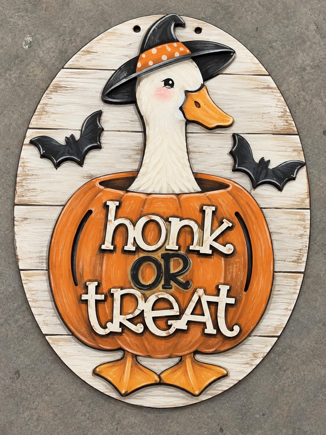 DIY Honk or Treat Shiplap Door Hanger, Unfinished