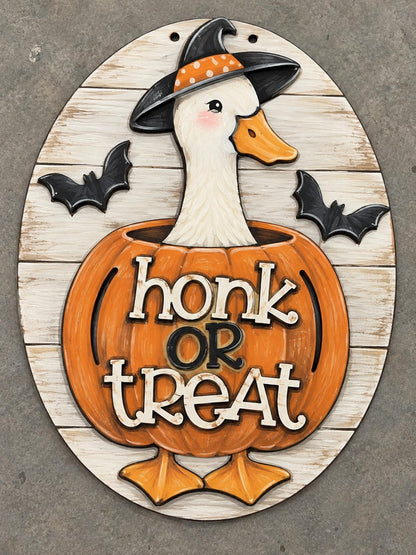DIY Honk or Treat Shiplap Door Hanger, Unfinished