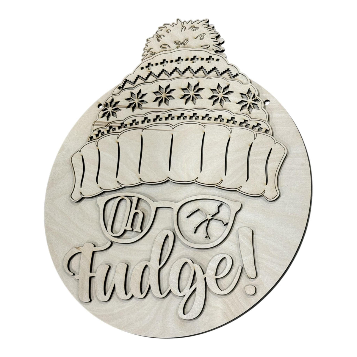 DIY Oh Fudge Door Hanger, Unfinished