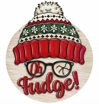 DIY Oh Fudge Door Hanger, Unfinished