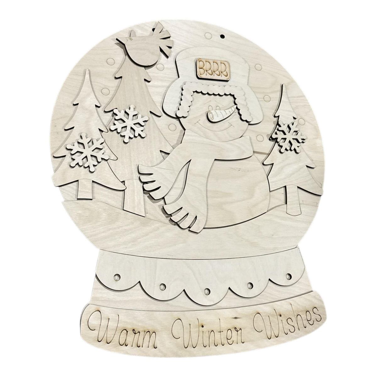 DIY Snowman Snowglobe Door hanger, Unfinished Wood Door Hanger: Paint Craft Project