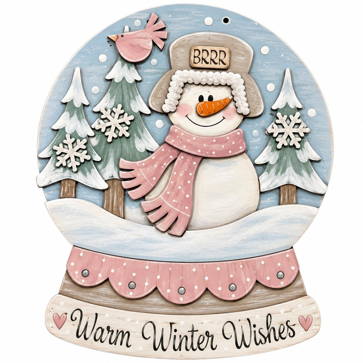 DIY Snowman Snowglobe Door hanger, Unfinished Wood Door Hanger: Paint Craft Project