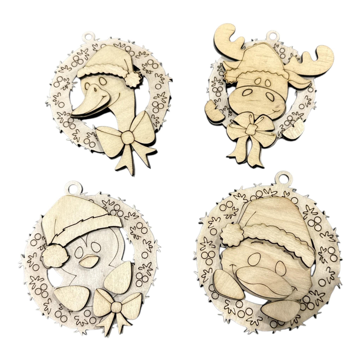 DIY Wreath Animals Ornament: Unfinished