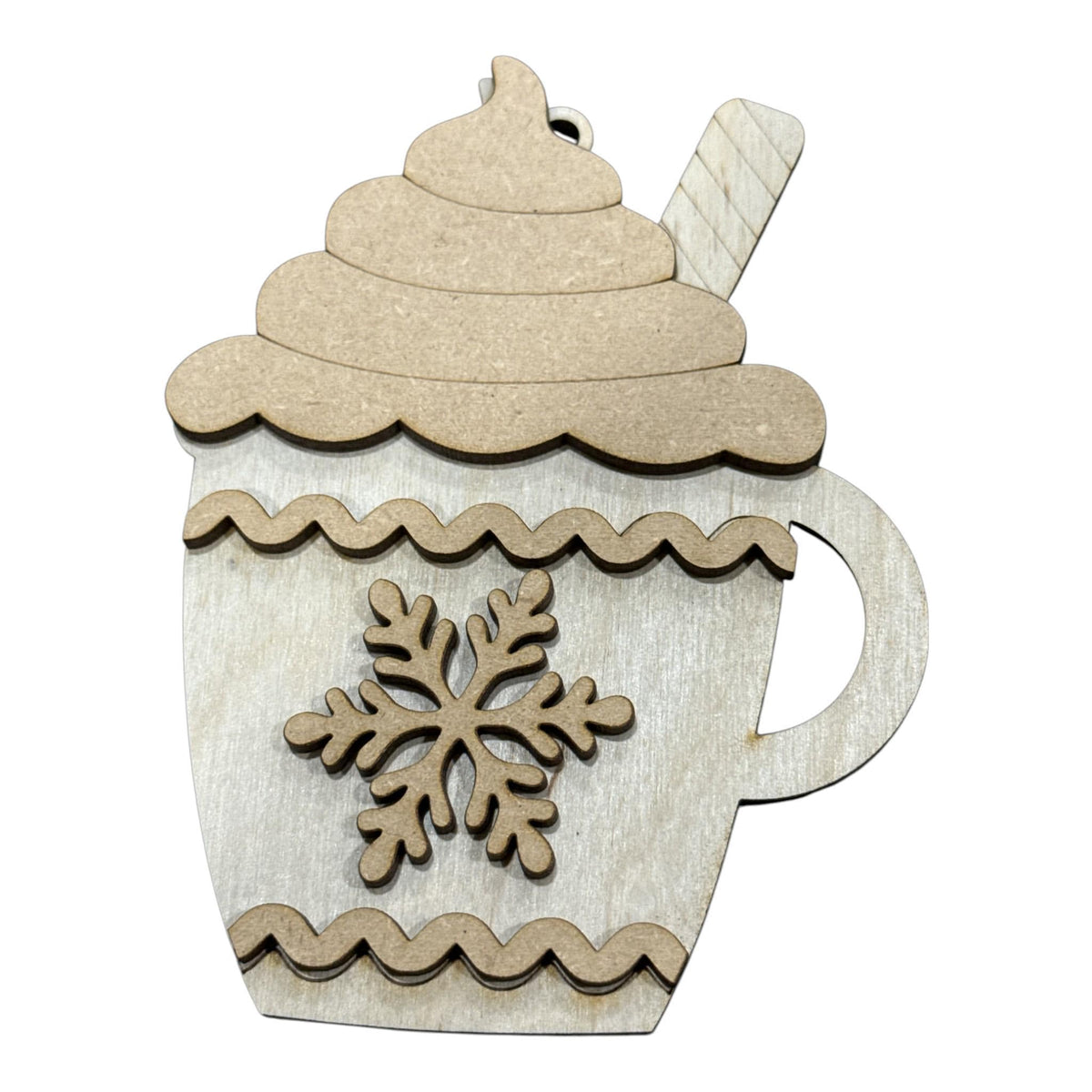 DIY Hot Cocoa Ornaments, Wooden Ornaments Tree